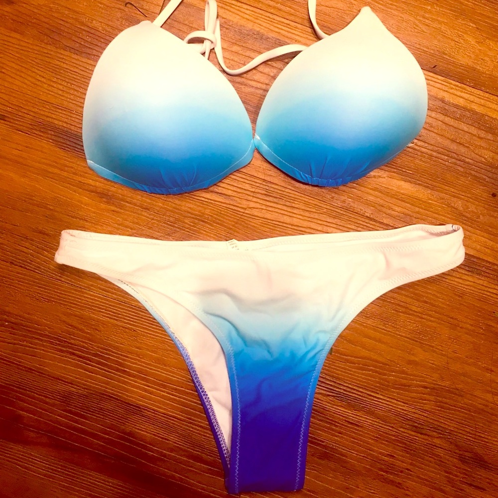 Ombré Blue Triangle Bikini